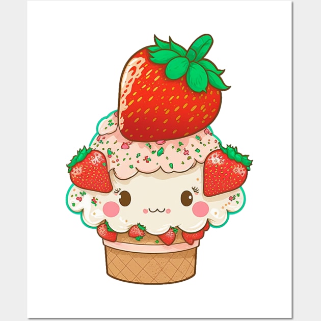 Cutie Cake Cup Wall Art by Dandzo